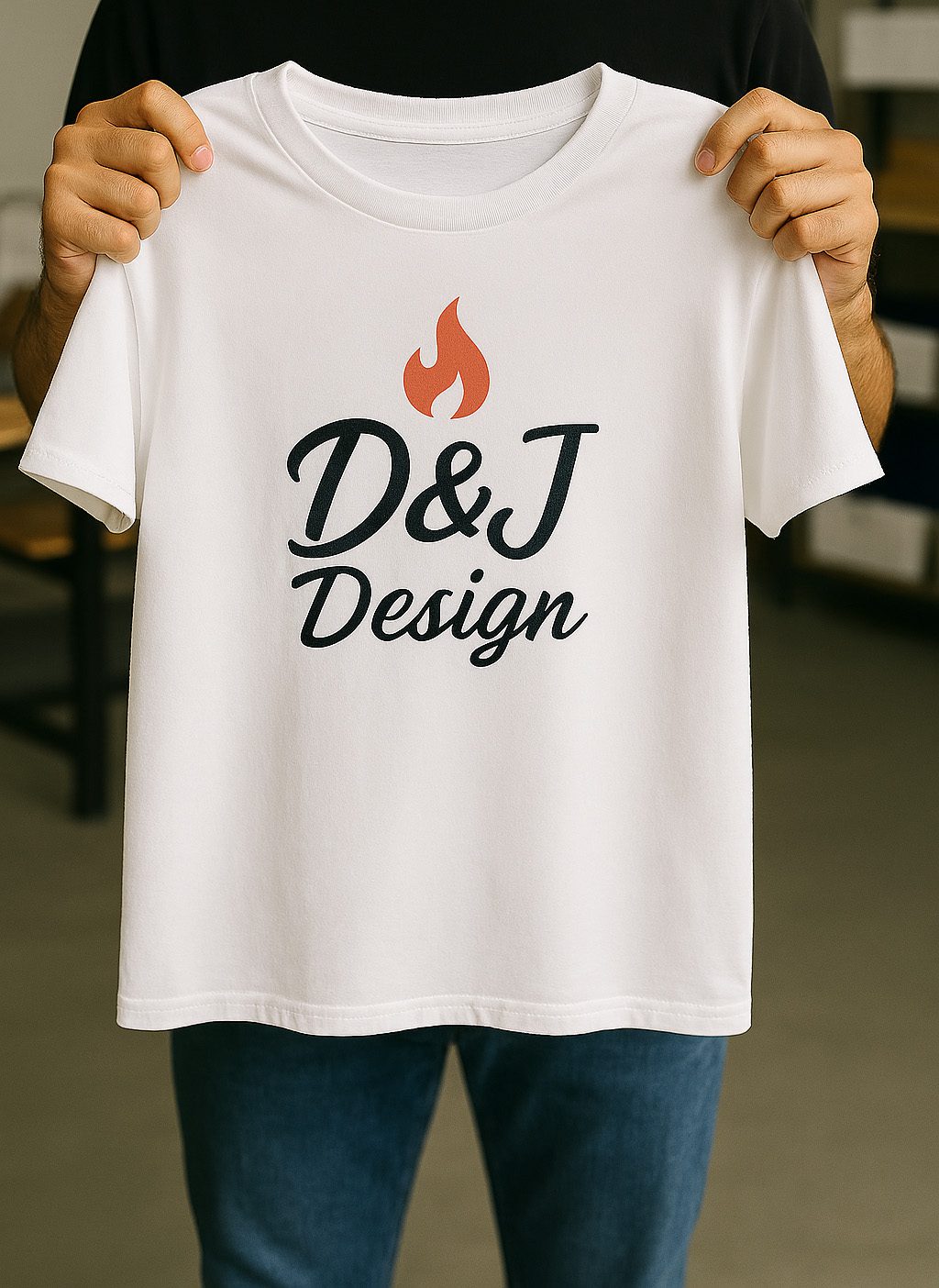 T‑shirts personnalisé D&J Design en impression digitale Contact DJ Design